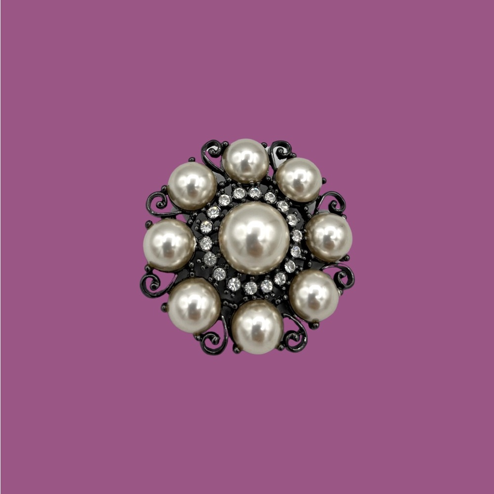 Pearl and Rhinestone Brooch